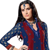 Comfortable Designer Blue Viscose Salwar from Praf...