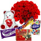 Small Teddy, Assorted Cadburys Chocolate and 12 Re...