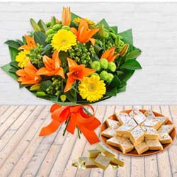 Beautiful fresh Seasonal Flower and delectable Kaj...