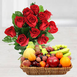 Stunning Red Roses and delish Fruits...