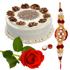 Impressive Rose in Red Teamed with an Eggless Cake...