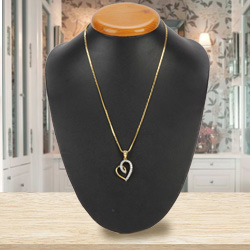 Nurtured-to-Love Heart of Gold Pendant with Chain...