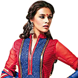 Amazing Red and Blue Cotton Printed Unstitched Salwar Suit Amazing Red and Blue Cotton Printed Unstitched Salwar Suit