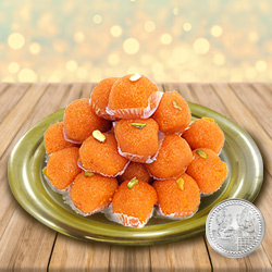 Haldirams Ladoo N Gold Plated Thali , Free Coin Haldirams Ladoo N Gold Plated Thali , Free Coin