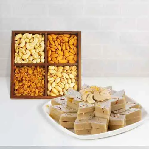 Assorted Dry fruits with Haldiram Kaju Katli