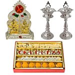 Designer and Pious Puja Hamper with Sweets Designer and Pious Puja Hamper with Sweets
