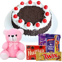Black forest Cake with Cadbury Chocolate lush and cute Teddy Black forest Cake with Cadbury Chocolate lush and cute Teddy