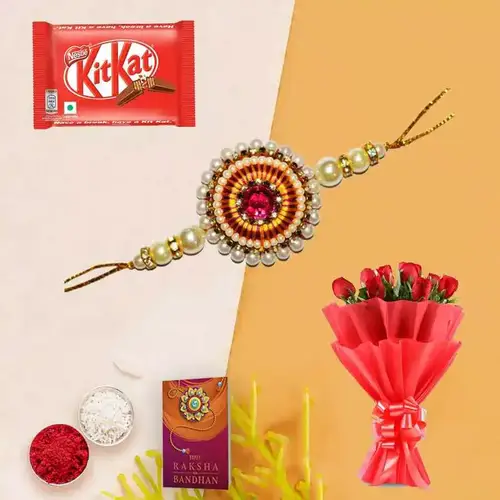 Delightful Gift of Dazzling Bouquet of 12 Yellow Roses with Tasteful Kitkat Chocolate