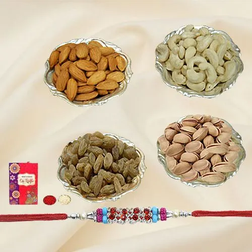 Auspicious Festive Rakhi with Fruits and Nuts