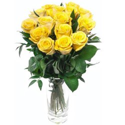 Charming Twelve Yellow Roses in a Vase with Full of Love Charming Twelve Yellow Roses in a Vase with Full of Love