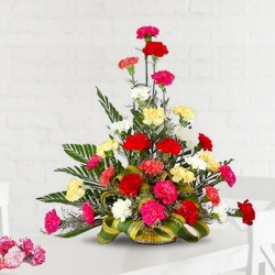 Elegant 30 Mixed Carnations Floral Arrangement Elegant 30 Mixed Carnations Floral Arrangement
