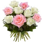 Effervescent Pink and White Roses Bunch Effervescent Pink and White Roses Bunch