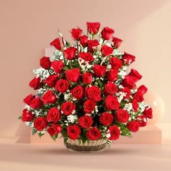 Artful Pure Passion Basket of Red Roses Artful Pure Passion Basket of Red Roses