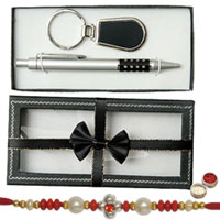 Free Designer Rakhi, Roli Tilak and Chawal with Splendid Key Ring and Pen set Free Designer Rakhi, Roli Tilak and Chawal with Splendid Key Ring and Pen set