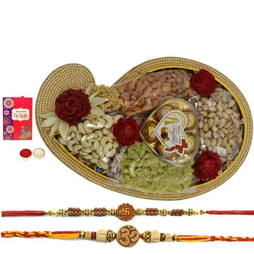 Twin Rakhi N Dry Fruits Hamper