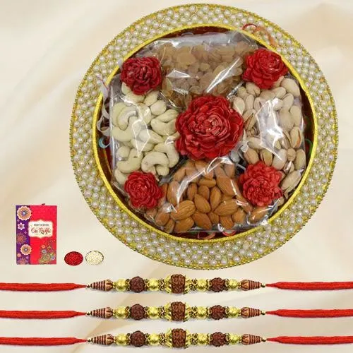 Angelic Rudrakhsha Rakhi with Dry Fruits