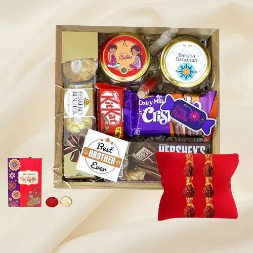 Rudrakhsha Rakhi N Edible Delights Hamper