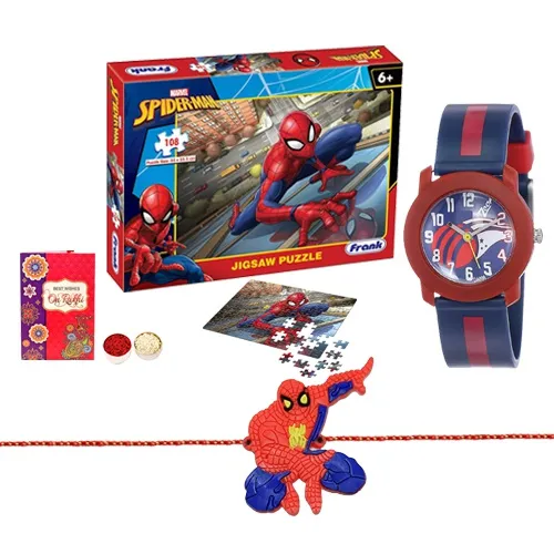 Spiderman Rakhi with Puzzle Kit