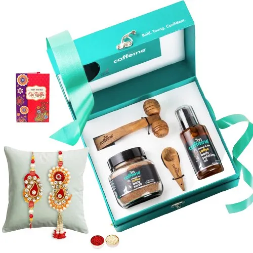 Caffeinated Scrub n Massage Gift Set n Couple Rakhi