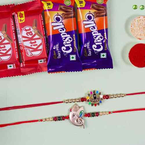 Ganesha Rakhi Gift Set Of Sweetness