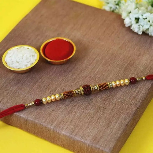 Divine Rudraksh N Pearls Rakhi