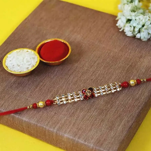 Glamorously Jewelled Kundan Rakhi