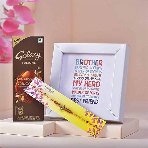 Superb Rakhi with Chocolates n Photo Frame Combo