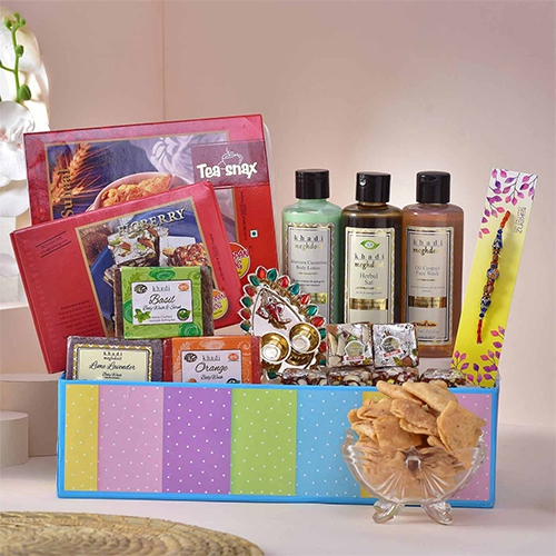 Gorgeous Single Rakhi Khadi Hamper