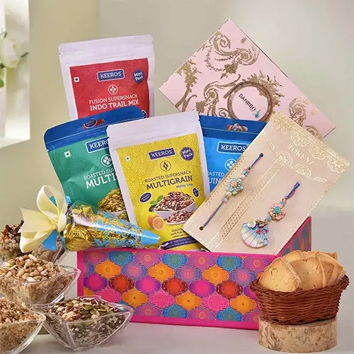 Magnificent Bhaiya Bhabhi Rakhis N Treats Hamper