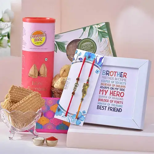 Admirable Always My Brothers Frame Rakhi Hamper