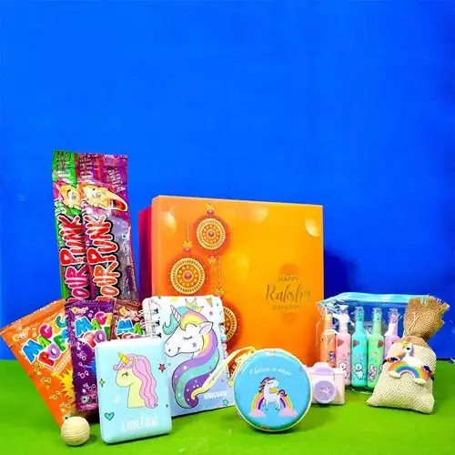Popular Kids Rakhi with Diary n Assorted Kits Hamper