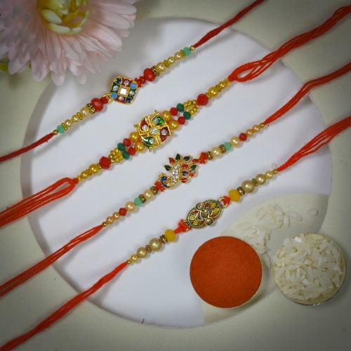 Fantastic Set of 4 Kundan Rakhi