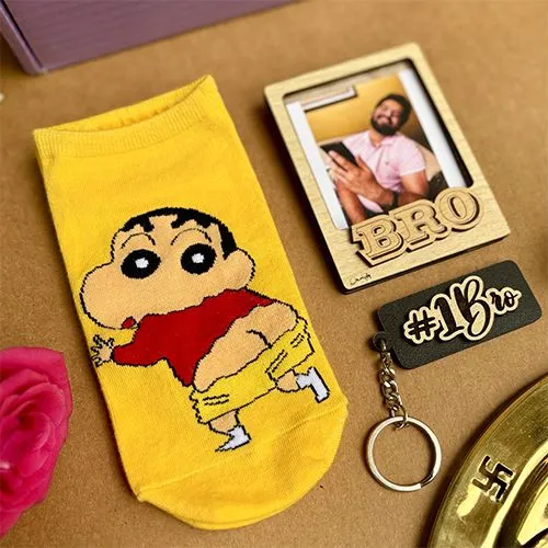 Personalized Bro Gift Hamper with Shinchan Socks