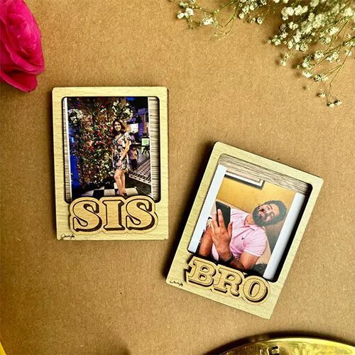 Elegant Brother  N  Sister Wooden Frame Magnet
