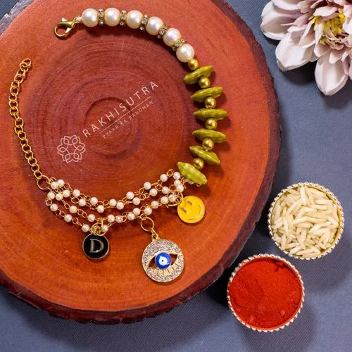 Personalized Charm Evil Eye Bracelet Rakhi