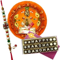 Smashing Gift of Innovative Thali and a Pack of Satisfying Rakshabandhan Chocolates Smashing Gift of Innovative Thali and a Pack of Satisfying Rakshabandhan Chocolates