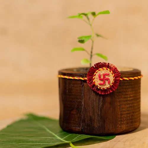 Eco Friendly Swastik Rakhi Set