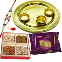 Graceful Rakhi with Sweet and Salty Thali Graceful Rakhi with Sweet and Salty Thali