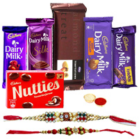 Cadbury Diary Milk Silk, Cadbury Diary Milk Roast Almonds, Cadbury Diary Milk Fruits & Nuts, Cadbury Diary Milk Crackle, Cadbury Temptation with Rakhi. Cadbury Diary Milk Silk, Cadbury Diary Milk Roast Almonds, Cadbury Diary Milk Fruits & Nuts, Cadbury Diary Milk Crackle, Cadbury Temptation with Rakhi.