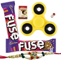 Majestic Cosset Assortment of Fidget Hand Spinner, Cadbury Chocolate and Designer Rakhi Majestic Cosset Assortment of Fidget Hand Spinner, Cadbury Chocolate and Designer Rakhi