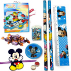 Petite Mickey Mouse Stationery Set with Mickey Rakhi and Cadbury Eclairs Toffee Petite Mickey Mouse Stationery Set with Mickey Rakhi and Cadbury Eclairs Toffee