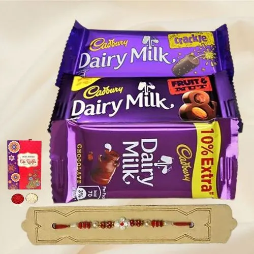 Assorted Cadbury Chocolate Pack with Rakhi