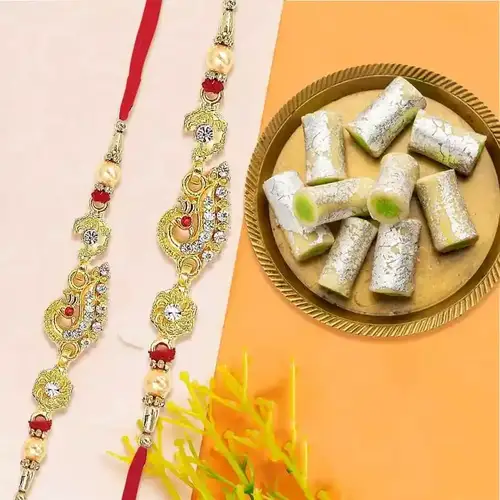 Stunning AD Rakhi N Kaju Roll Combo