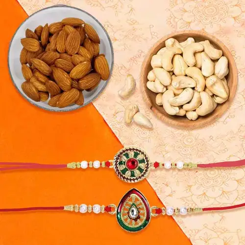 Premium Rakhi N Dry Fruits Combo