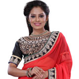 Trendy Printed Orange Saree Made of Crepe Fabric Trendy Printed Orange Saree Made of Crepe Fabric