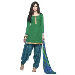 Astonishing Deep Green Coloured Pure Cotton Patiala Suit Astonishing Deep Green Coloured Pure Cotton Patiala Suit
