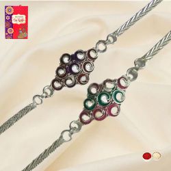 Set Of Two Silver Rakhis Set Of Two Silver Rakhis