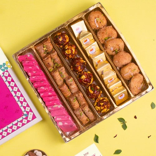 Luscious Assorted Indian Sweets Box by Kesar
