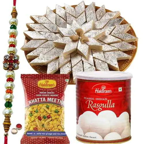 Free  Rakh, Roli tika and Chawal along with  <font color=#FF0000>Haldiram</font> special sweet pack