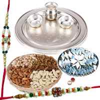 An amazing Silver plated Thali, <font color=#FF0000>Haldiram</font> Kaju Katli, Dry Fruits with free Rakhi, Roli Tilak and Chawal An amazing Silver plated Thali, <font color=#FF0000>Haldiram</font> Kaju Katli, Dry Fruits with free Rakhi, Roli Tilak and Chawal